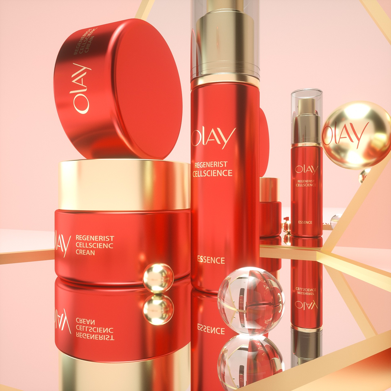 C4D OLAY化妝品海報(bào)